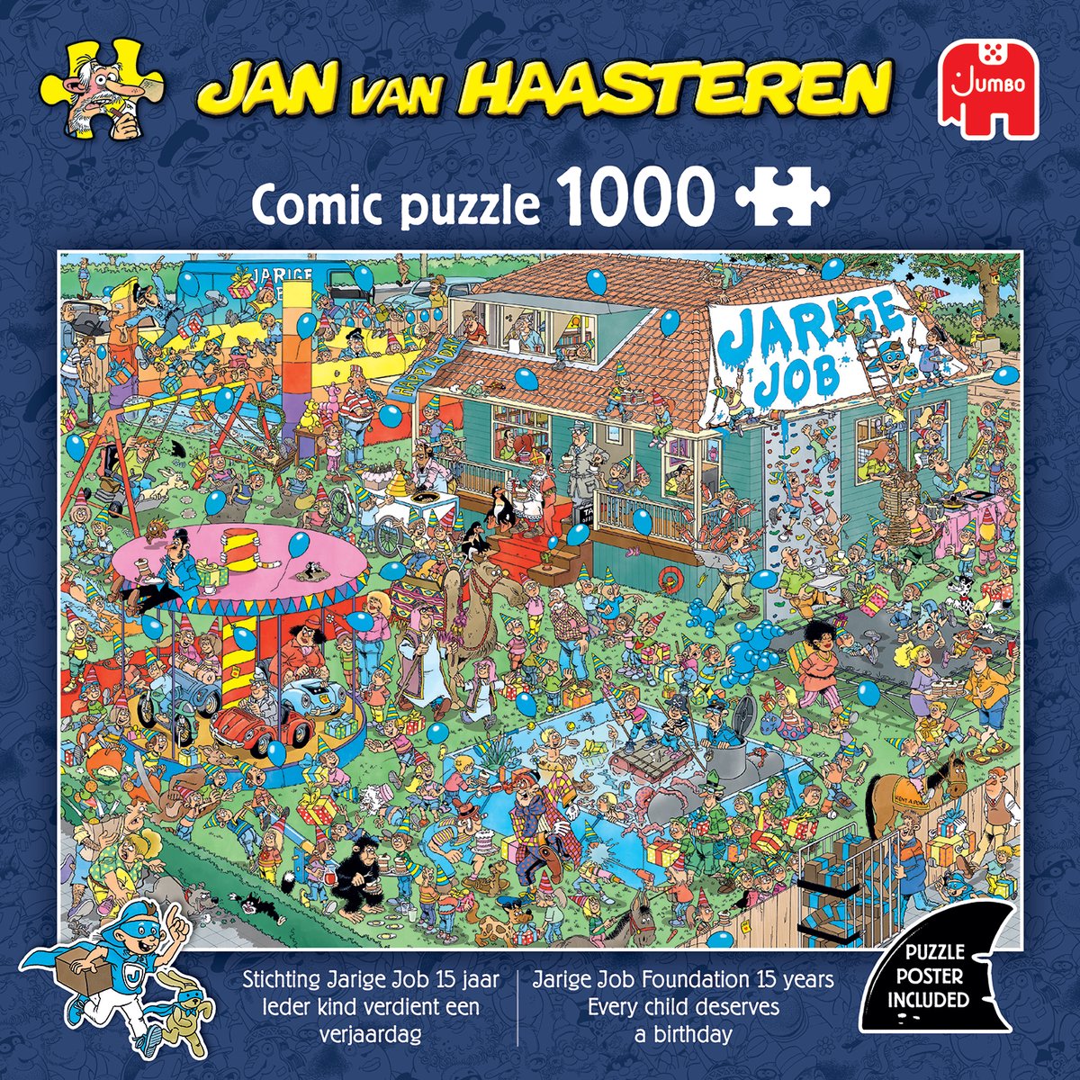 Jan van Haasteren - Stichting Jarige Job 15 jaar - Ieder kind verdient een verjaardag - 1000 stukjes puzzel - Legpuzzel - Speciale editie — afbeelding 4