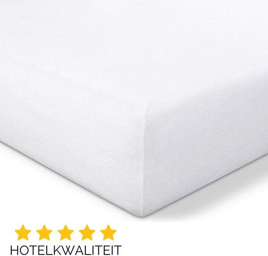 Dream Textile Molton Hoeslaken -housse / Protège-matelas - Double 160 x 200/210/220 cm - Extra High Angle - 210 grammes p/ m2 Haute Qualité - Tissu doux - Ne se repasse pas - Stretch -