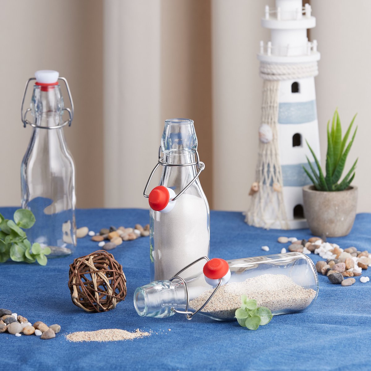 beugelflessen - set van 6 - 250 ml - glazen flesjes incl. etiketten — cadeau in Kookcadeaus - foto 4