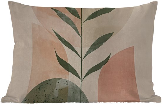 Buitenkussens - Modern - Roze - Groen - Natuur - Aesthetic - 60x40 cm - Weerbestendig
