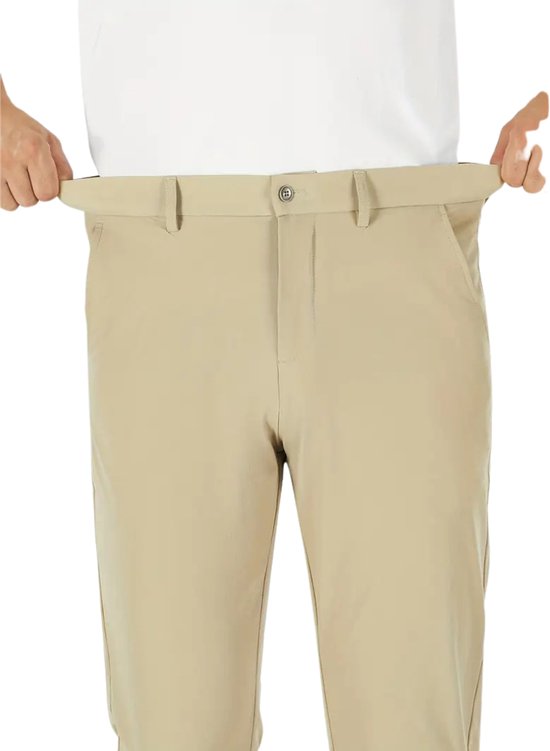 Livano Golfbroek Heren - Golfkleding - Golfen - Golf Accessoires - Nette Pantalon - Beige XL - Maat 52 van Livano — afbeelding 2