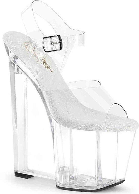Pleaser - Sandale à bride cheville AMAZE-808 - Pointures US 6 à 36 - Transparente