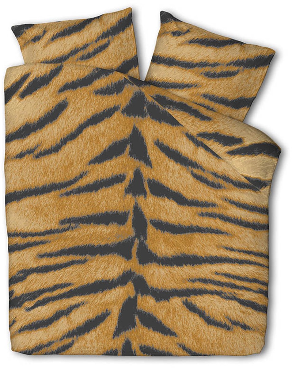 Dekbed-Discounter - Fresh and Co Dekbedovertrek 240 x 200/220 cm - Dubbele instopstrook - Wasbaar op 40 graden - Inclusief 2 kussenslopen - Tiger Skin