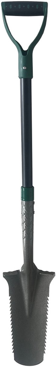 De Wortelkiller, Tuinspade met zaagtanden – Grijs – Tuinschep met vlijmscherpe messen - Tuingereedschap, Tuinschop, Bats, Spade, Schep, Schop – Root Killer, schep met zaagrand voor wortels