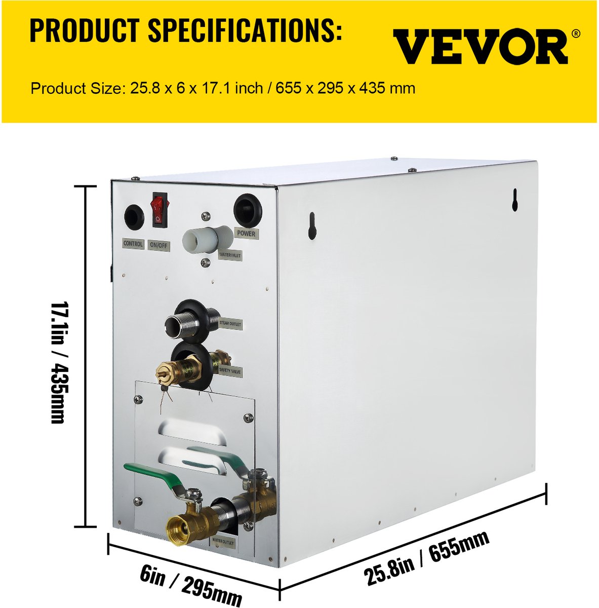 VEVOR 9kw Steam Generator Shower Auto Controller Sauna Bath Home Spa 220v Professional — afbeelding 3