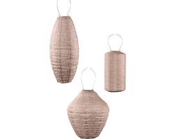Lumiz Tuinverlichting op zonne energie - Solar tuinverlichting - Lumiz Solar Lampion - Roze Set - 3 stuks