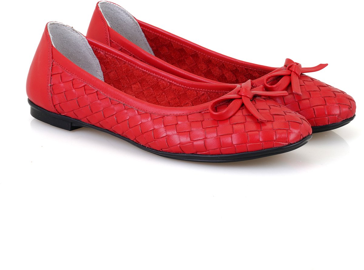 Desa Ballerina's Leer Rood Vrouwen Schoenpunt: Ronde Maat: 36 EU