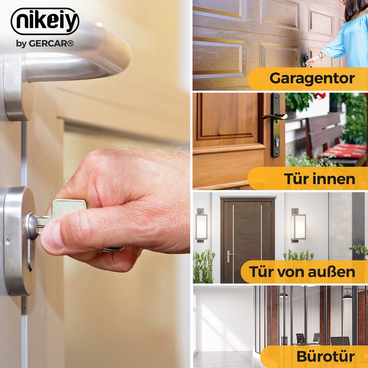 GERCAR Set Van 2 Gelijksluitende Profielcilinders 35/35 (70mm) - 10 Sleutels Incl. - Dubbele Cilinder