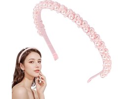 1 stuk witte parelhaarband - dames bruidshoofdband - retro bruidskapsels - meisjes kunstparels haarsieraad - roze .