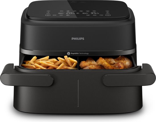 Philips 1000 Series Dual Basket Airfryer - NA150/00 - Dubbele Mand - Flexible Basket - 7.1L - Tot 5 Personen