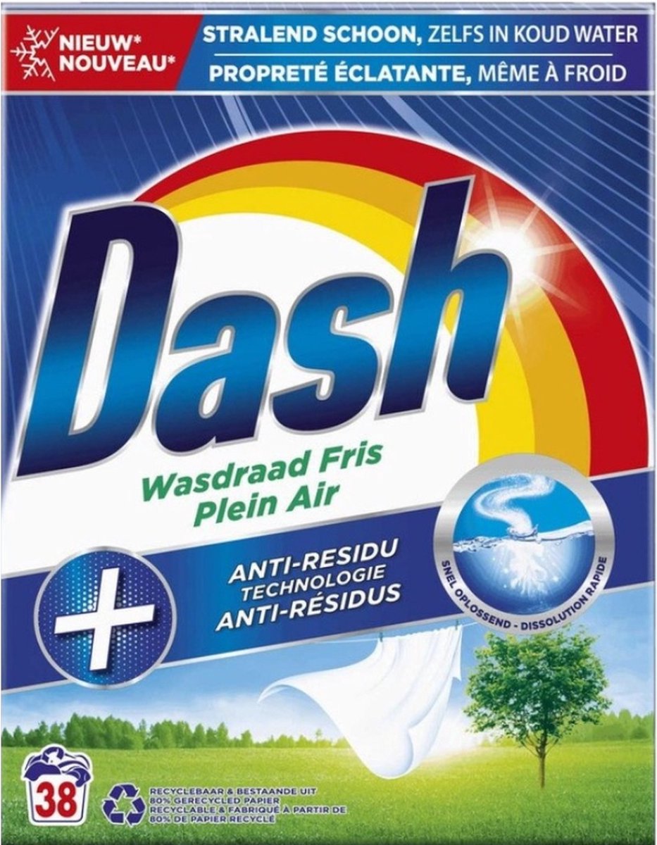 Goedkoopste Dash Waspoeder Wasdraadfris - 2.47 kg (38 wasbeurten