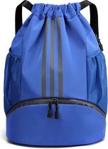 Lot De 2 Sacs De Sport Noirs - 34 X 42 Cm - Polyester Résistant - Cordon De Serrage - Léger Et Pliable - Pour Salle De Sport, école, Voyage