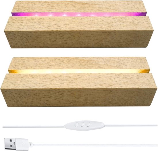 Bedrukte houten LED-frame met naam in Bloemenkrans