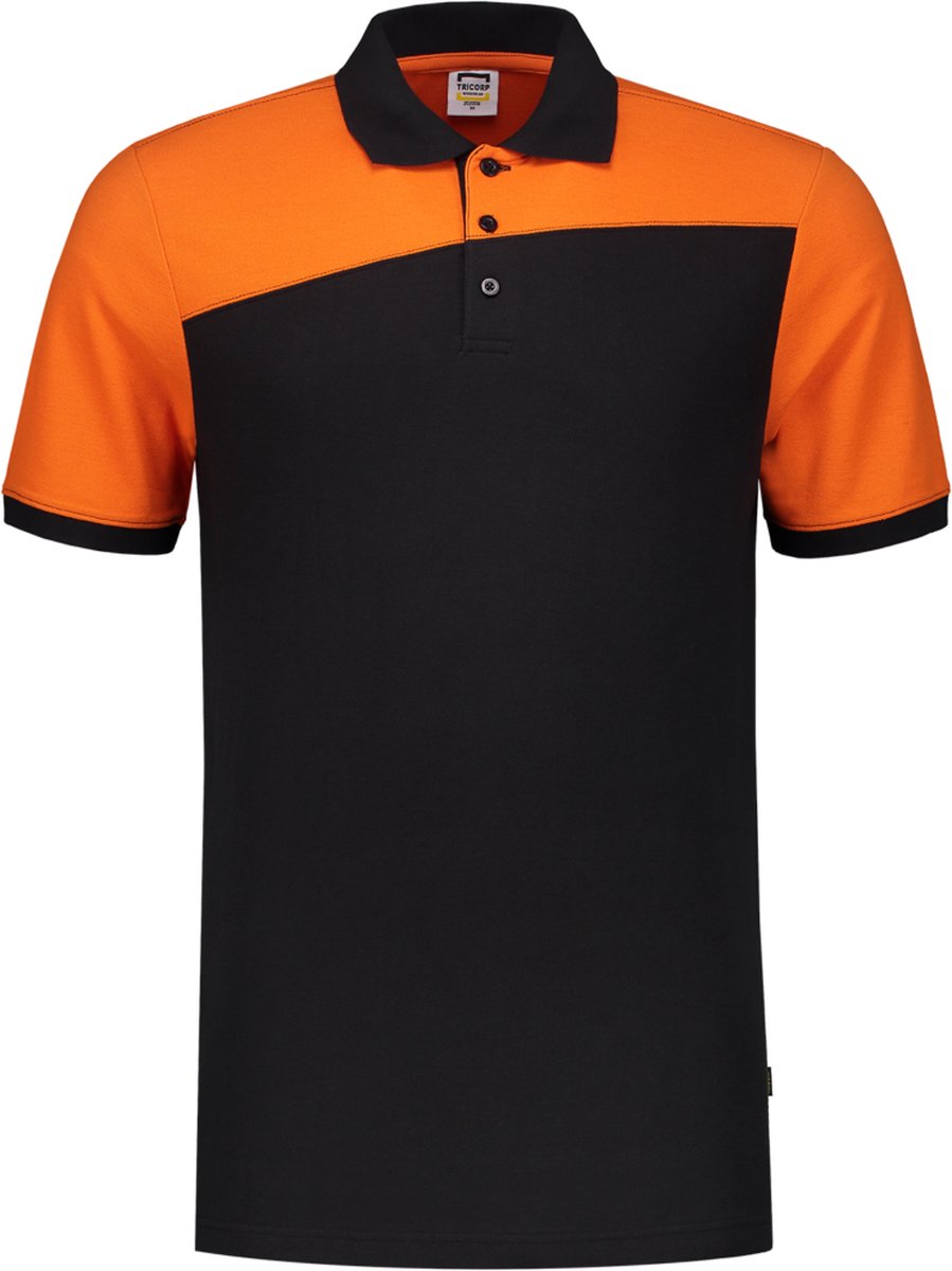 Tricorp 202006 Poloshirt Bicolor Naden - Zwart/Oranje - 7XL