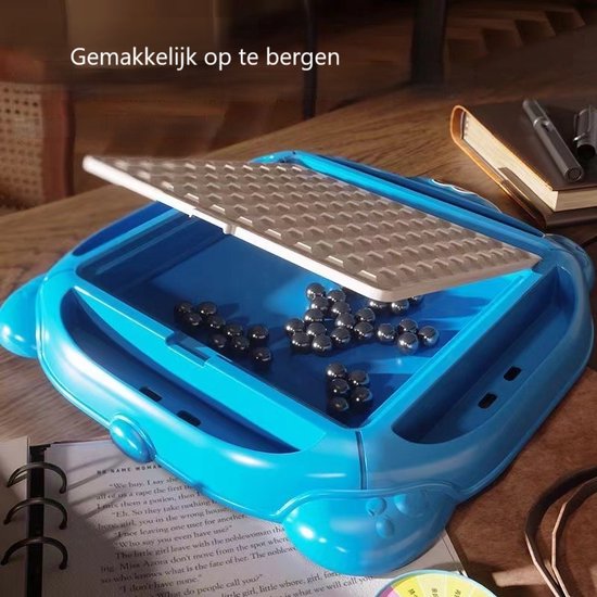 HZMJDHZM Jeu D'échecs Magnétique, Jeu Société D'échecs à Effet Magnétique, Jeu de Plateau en Pierres Magnétiques, Magnetic Chess Game Portable pour Voyage, Fête, Réunions Famille (B