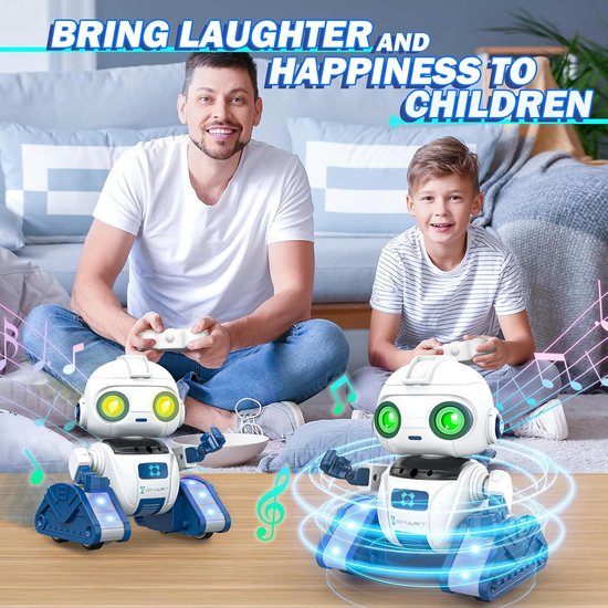 Robot Enfant OKK – Télécommande, Application, Tactile Et Vocal – Marche, Danse, Chante, Transporte Des Objets – Cadeau Parfait