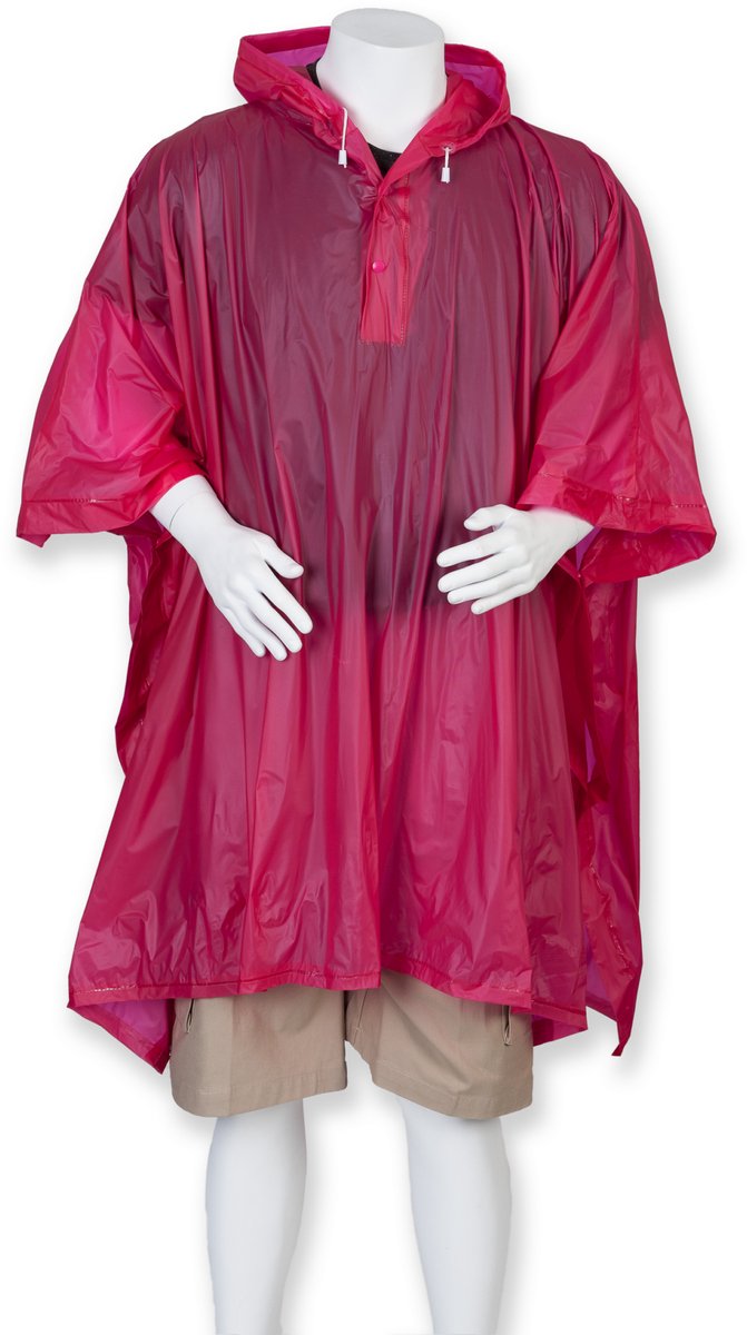 Eenvoudige roze regenponcho