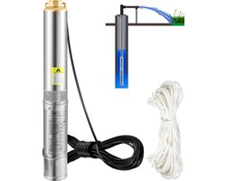 VEVOR 3" Diepe Bronpomp 750w Bronpomp 100l/Min Dompelpomp Max. Opvoerhoogte 66m Leidingpomp 230v 50hz Zandpomp Ip68 Waterpomp 16 Waaierniveaus Pomp Ideaal Voor Irrigatie Of Watervoorziening