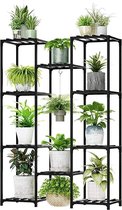 Plantenstandaard voor binnen en buiten hoekrek - 5 niveaus houten bloempotplanken - tuin en woonkamer plantenstandaard