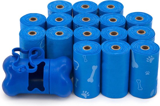Sacs à déjections canines (150 pièces) de Best Pet Supplies, Pour enlever les déjections canines et remplacer les rouleaux pour chiens, plastique robuste - Blauw, taille 33x23 cm