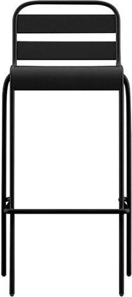 Vente-unique Set van 2 opstapelbare hoge tuinstoelen van metaal - Zwart - MIRMANDE van MYLIA L 57 cm x H 97 cm x D 56 cm Vente-unique Set van 2 opstapelbare hoge tuinstoelen van metaal - Zwart - MIRMANDE van MYLIA L 57 cm x H 97 cm x D 56 cm - Afbeelding 1