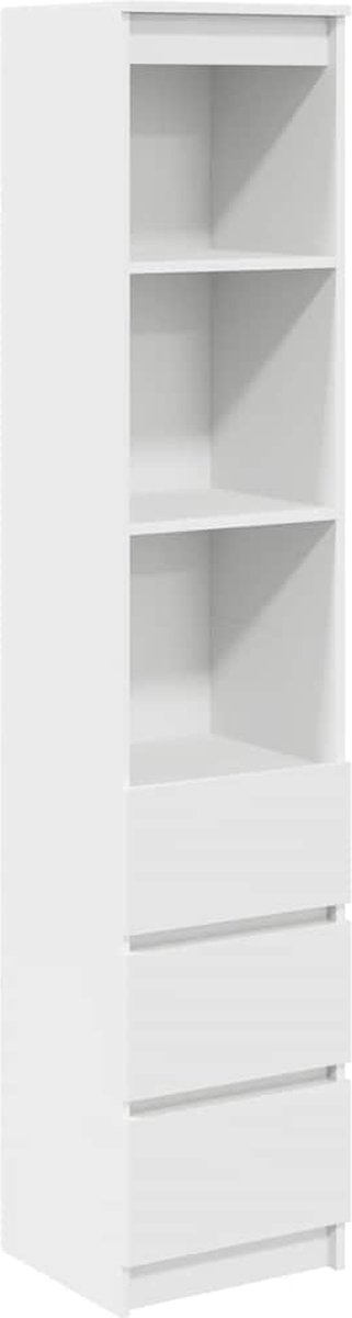 Highboard 37,5x35x180 cm spaanplaat zwart eikenkleurig