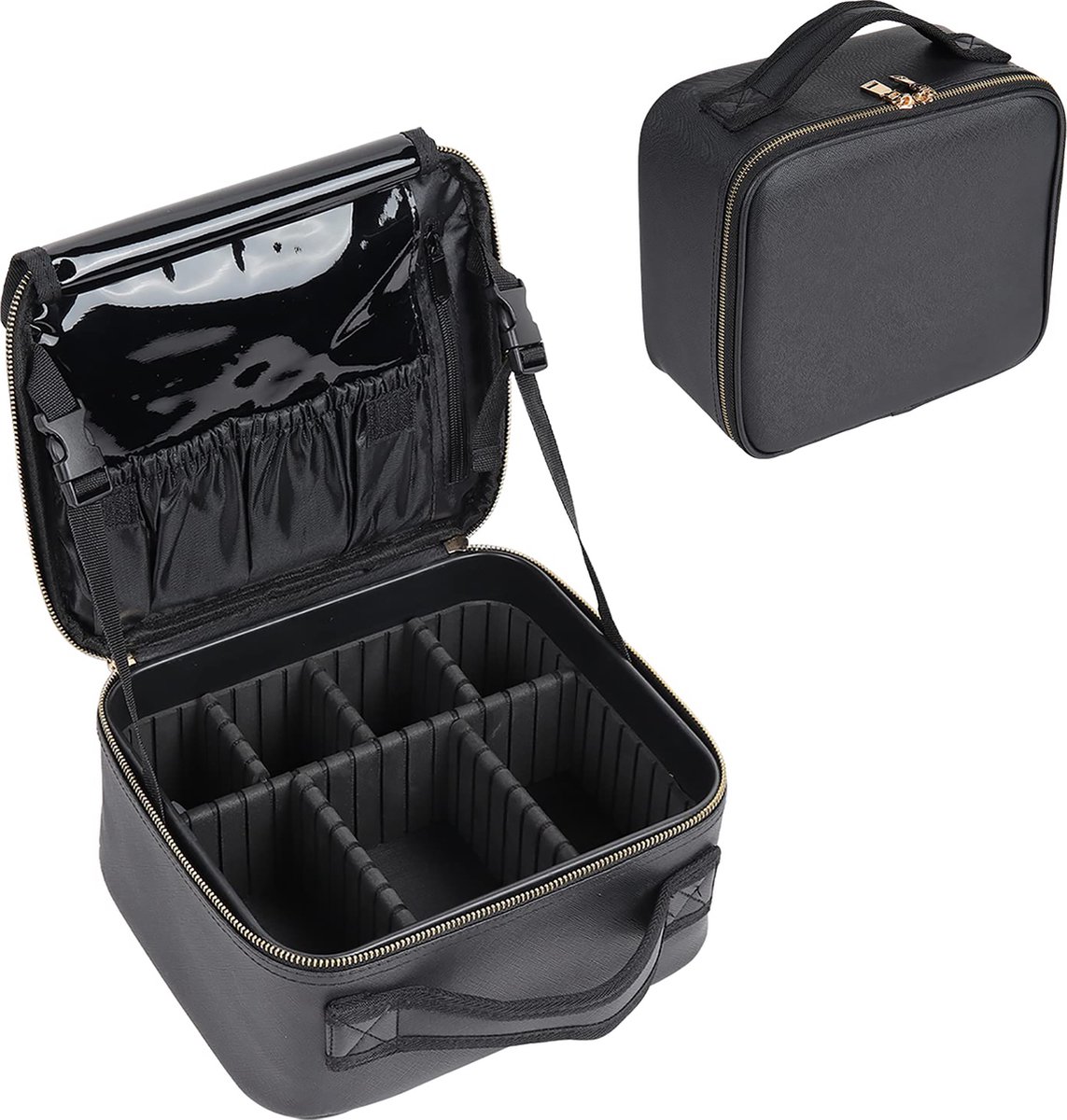 YONO Make Up Tas met Organizers - Beautycase Koffer - Dames en Meisjes - Zwart