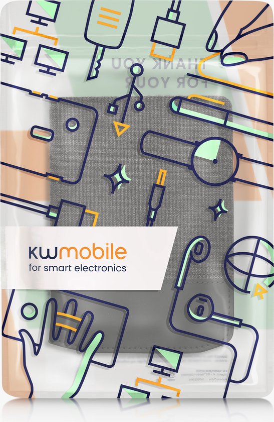 kwmobile hoes geschikt voor Pocketbook Verse / Verse Lite / Verse Pro / Color / Vivlio Light/Light HD - Canvas beschermhoes in antraciet / zwart - Voor e-reader van Merkloos — afbeelding 4