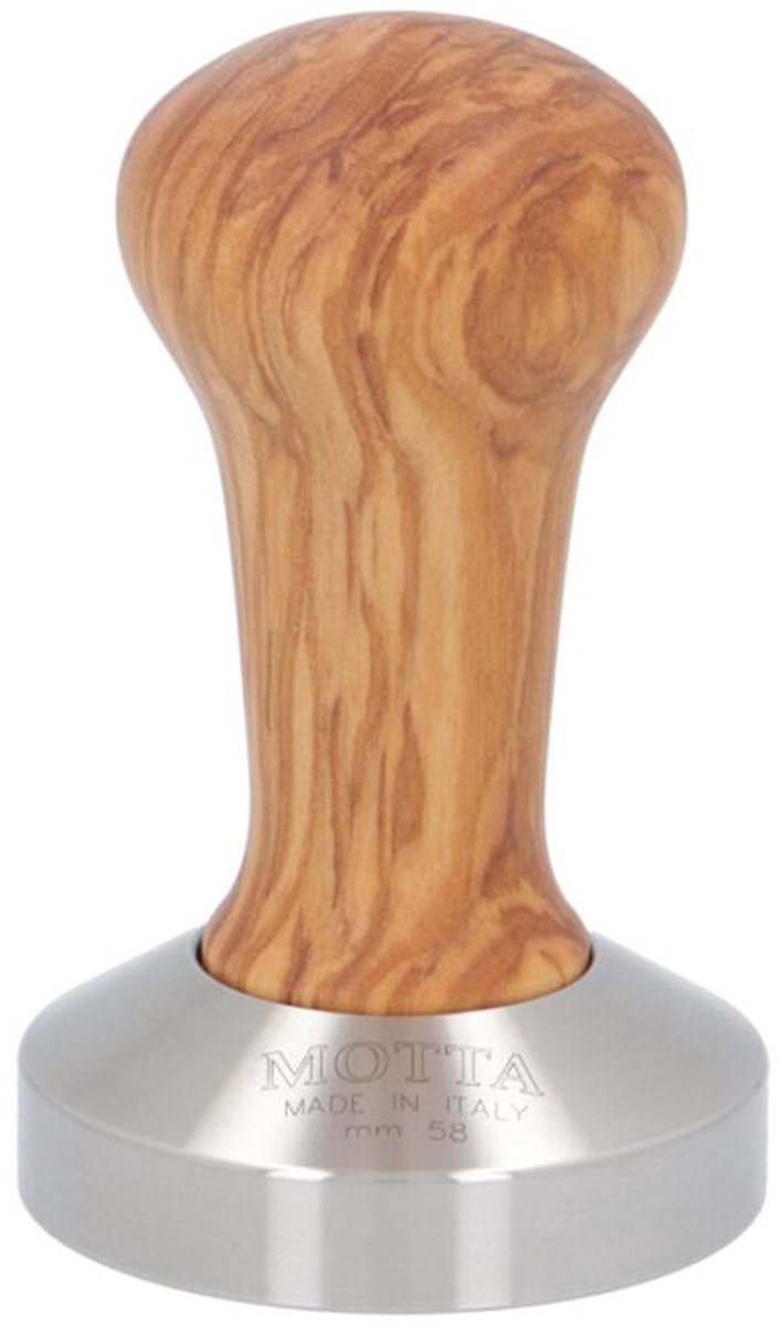 Motta Tamper Olijfboomhout met RVS voet - 58mm