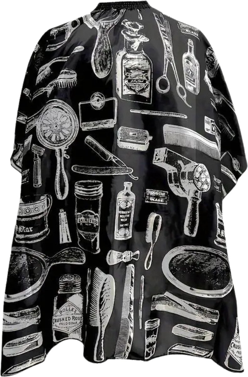 Nivard Baardschort - Beard Bib - Scheerschort - Baard Cape - Kappersmantel - Kapmantel - Zwart