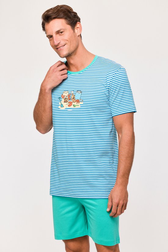 Woody Garçons- Pyjama homme à rayures bleues - taille 062/ 3M