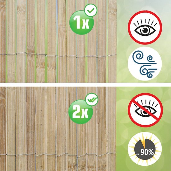 Écran de balcon en Bamboe 100x300 Tapis de confidentialité Tapis de Jardin en bambou Écran de confidentialité pour balcon