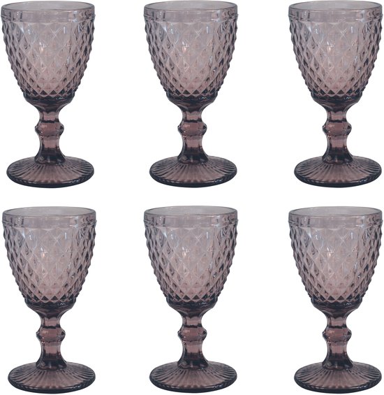 Foto: M dard de noblat diamond wijnglas 20 cl paars 6 delig vaatwasmachinebestendig 6 wijnglazen