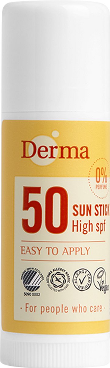 Goedkoopste Derma Sun SPF 50 Zonnebrand Stick - 15 ML - Hoge Bescherming - Zonverzorging - Natuurlijke Ingrediënten