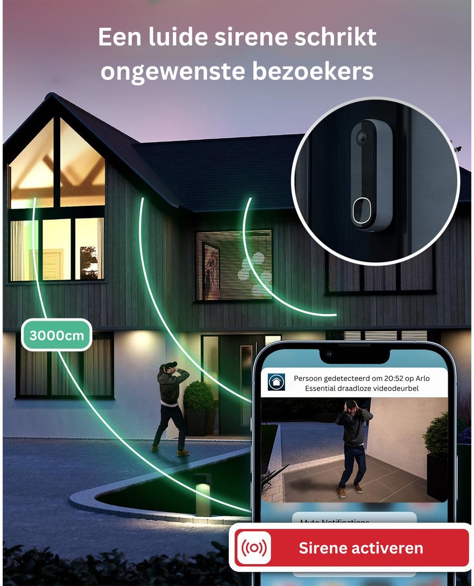 ApexArte Video Deurbel Draadloos met Camera - Full HD - afbeelding 3