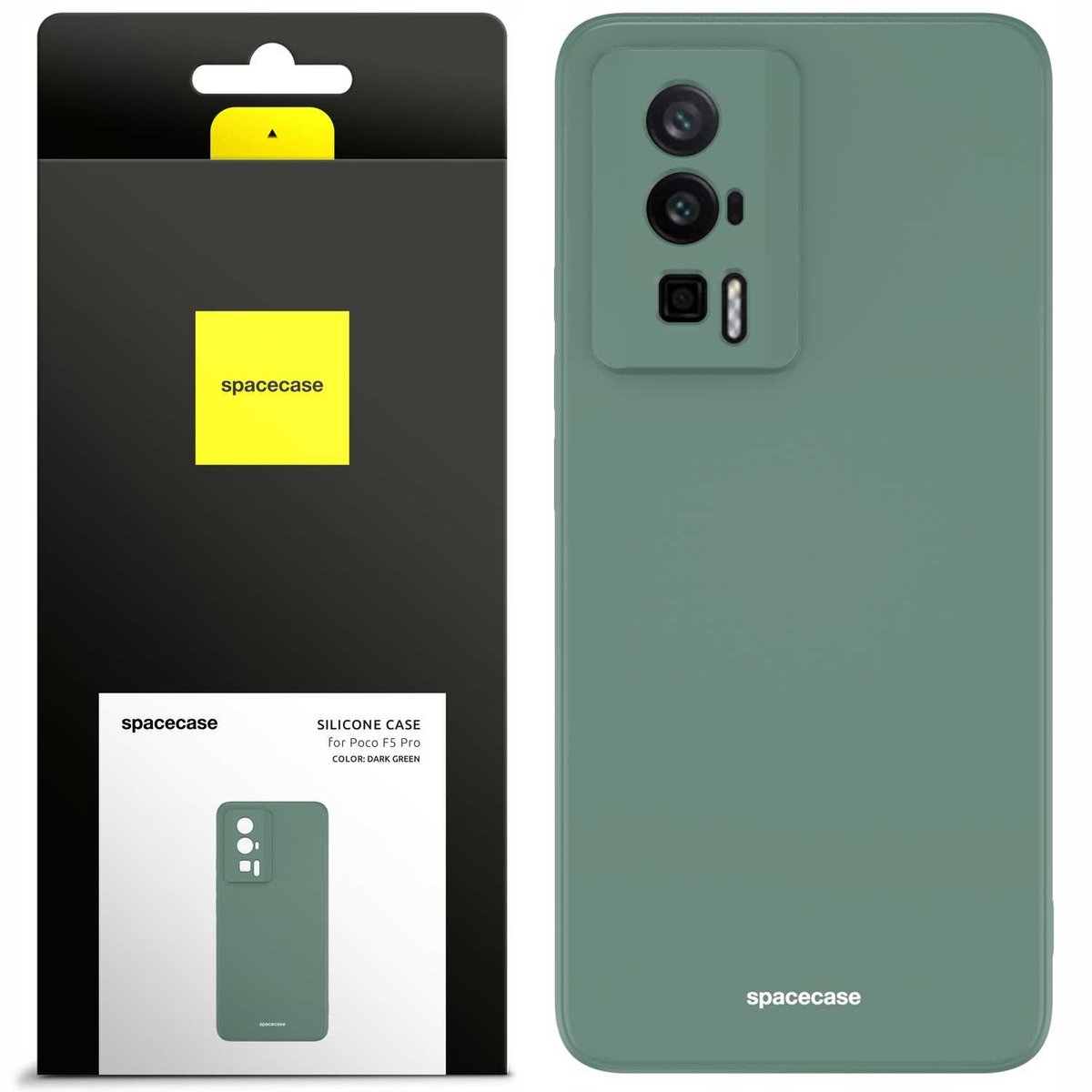 Spacecase Siliconen Hoes Voor Poco F5 Pro Donkergroen