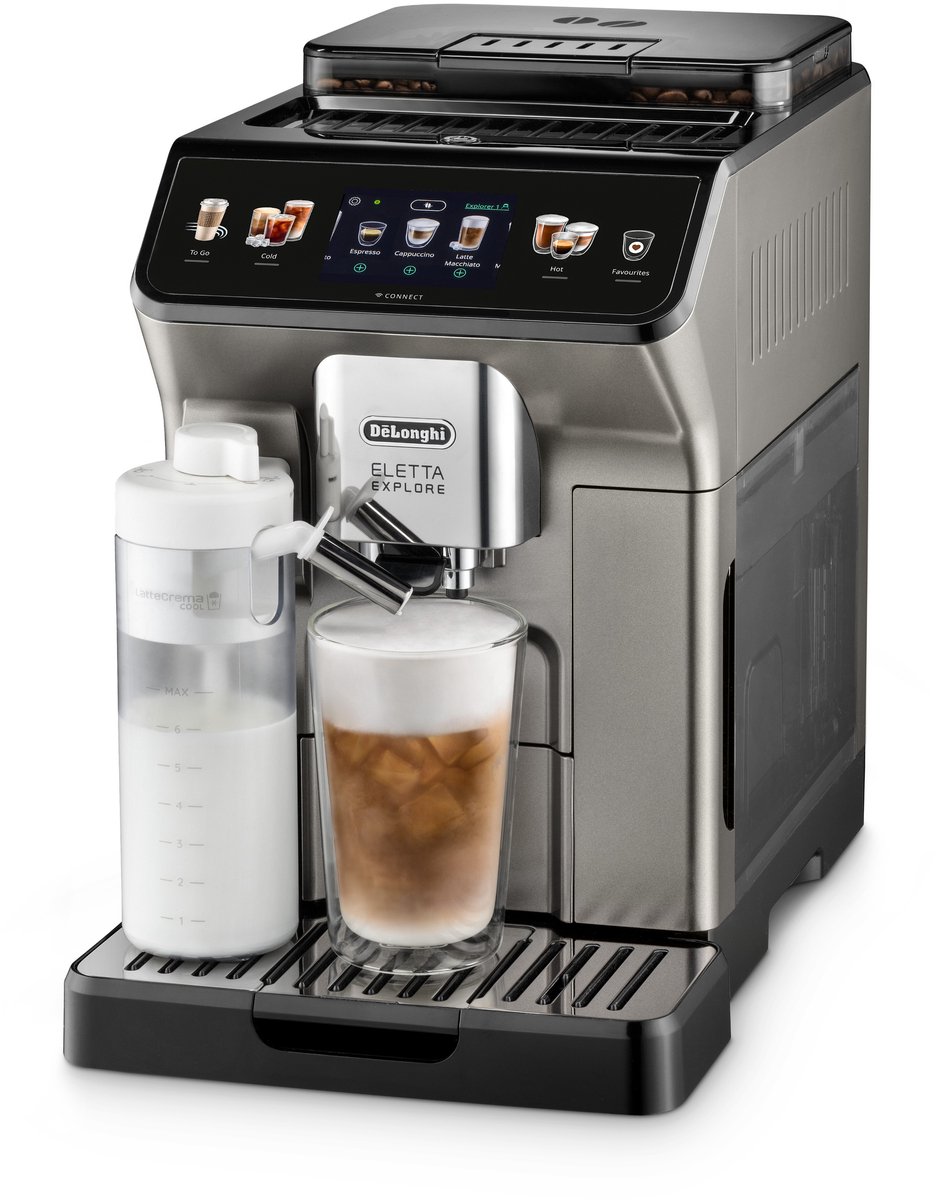 Afbeelding 2 van De'Longhi Eletta Explore ECAM450.86.T - Volautomatische espressomachine - Titanium