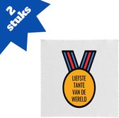 Akyol - liefste tante van de wereld brillendoekjes - Tante - de liefste tante - verjaardagscadeau - verjaardag - cadeau - cadeautje voor tante - tante artikelen - kado - geschenk - gift - 17,8 bij 17,8 cm - 2 stuks