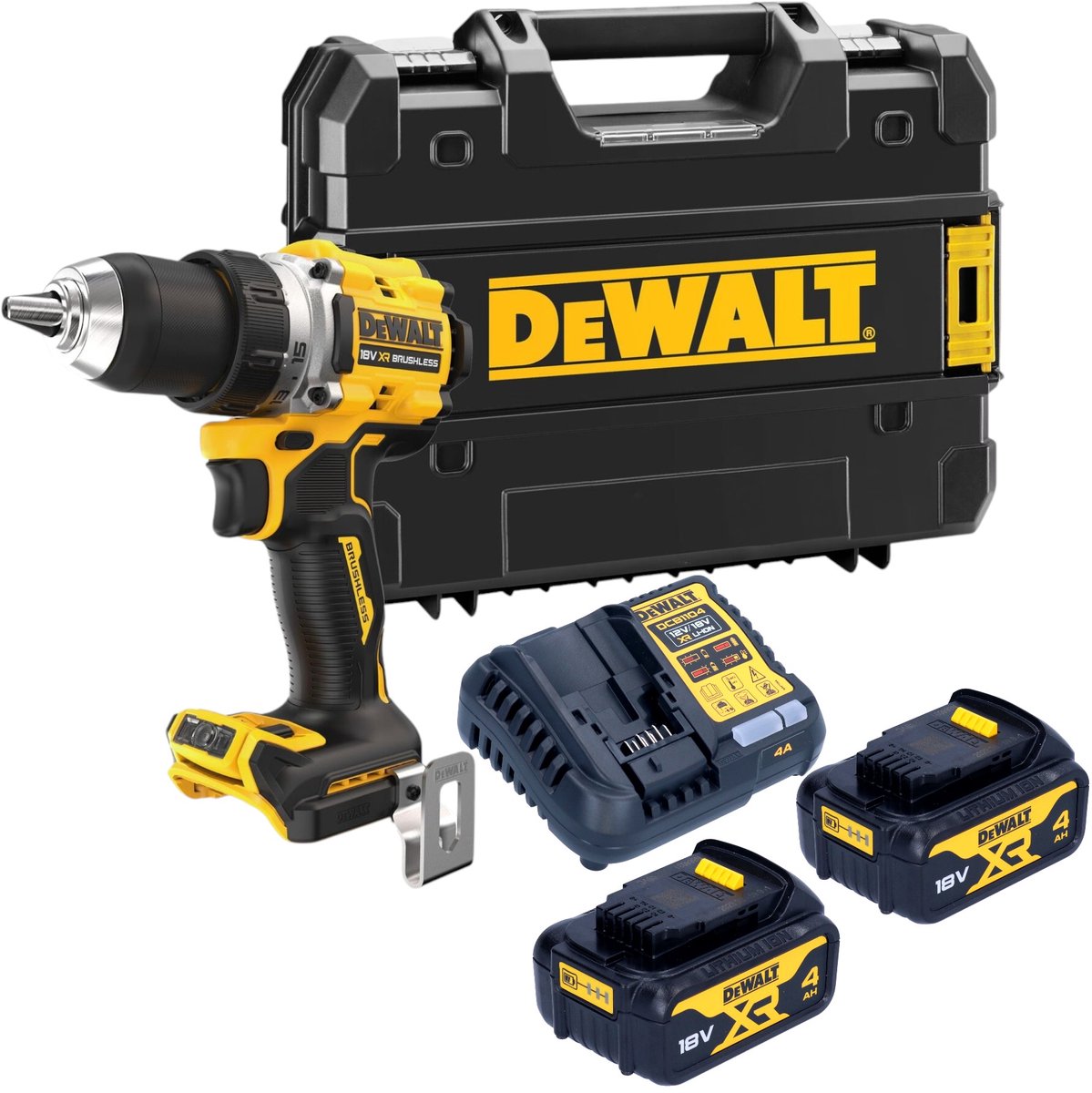 DeWalt DCD 800 M2T accuboormachine 18 V 90 Nm borstelloos + 2x accu 4.0 Ah + lader + TSTAK