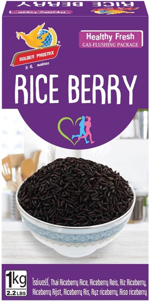 Golden Phoenix Riceberry rijst 12 x 1 kg