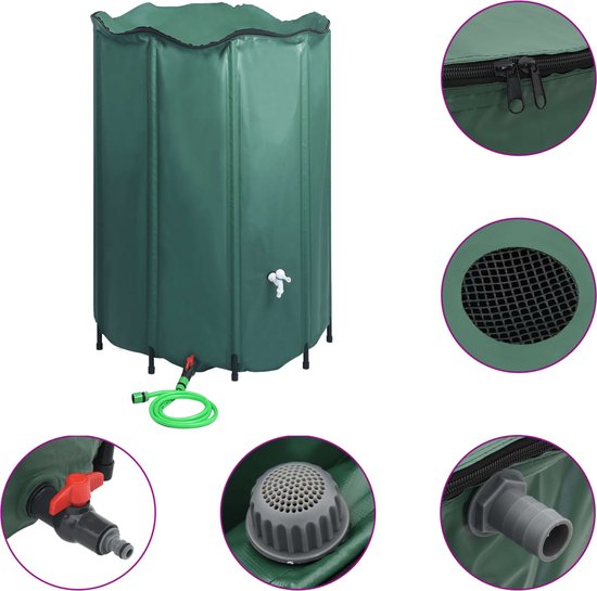 Regenton vidaXL Inklapbare Regenton 1250L - Duurzaam PVC Regenton ...