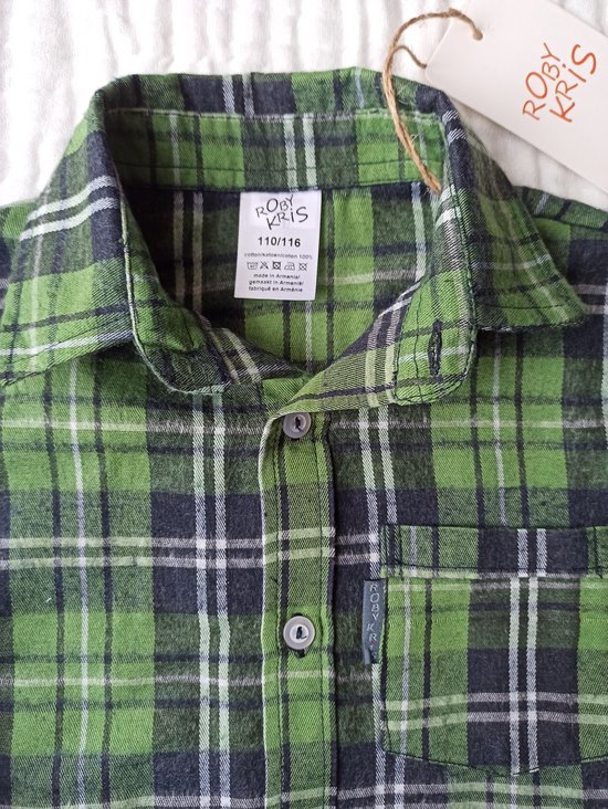 RobyKris Garçons / Chemise Enfants / Chemise | Manches longues | Flanelle | taille 104-110