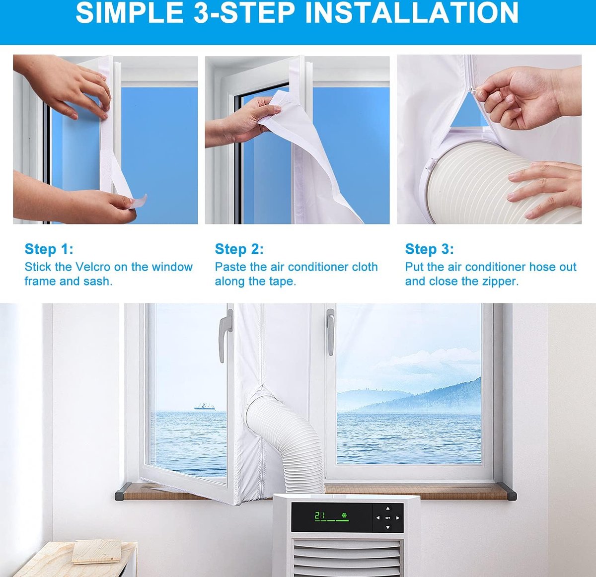 Vensterafdichting mobiele airconditioners - waterdicht - afbeelding 2