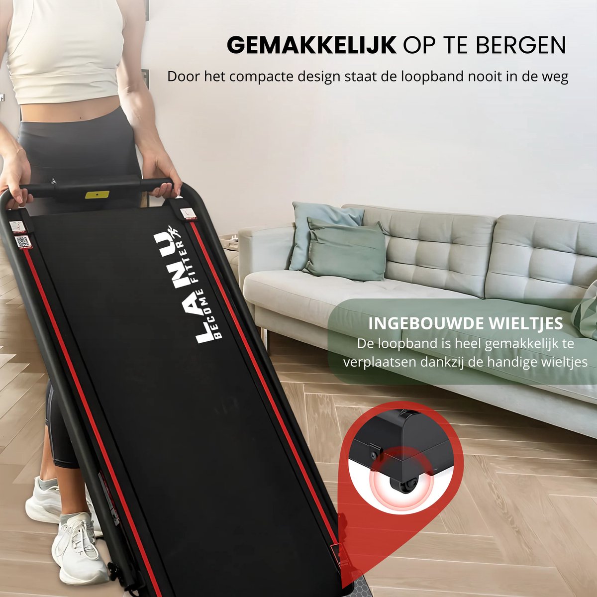 Afbeelding 3 van Loopband Inklapbaar 2-in-1 - 1-10 km/h - Max 120Kg - Opvouwbare Walking Pad - Elektrisch - Incl. Hartslagmeter, Afstandsbediening & Tablethouder