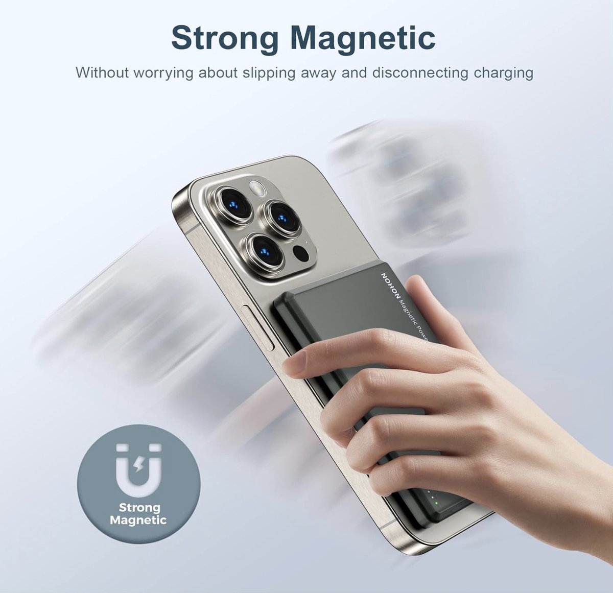 Afbeelding 3 van Blynk MagSafe Powerbank 5.000 mAh – Magnetisch & Draadloos – 15W Snelladen – Voor iPhone & Samsung – Compact Design