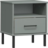 vidaXL Table de chevet OSLO - Table de chevet en pin et métal - Meubilair industriels - Table de chevet en bois - Armoire en pin - Table d'appoint - Décoration de chambre à coucher - Armoire de rangement - Table de chevet