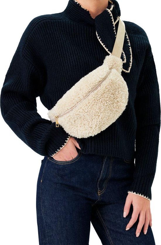 Manfield – Beige teddy bum bag