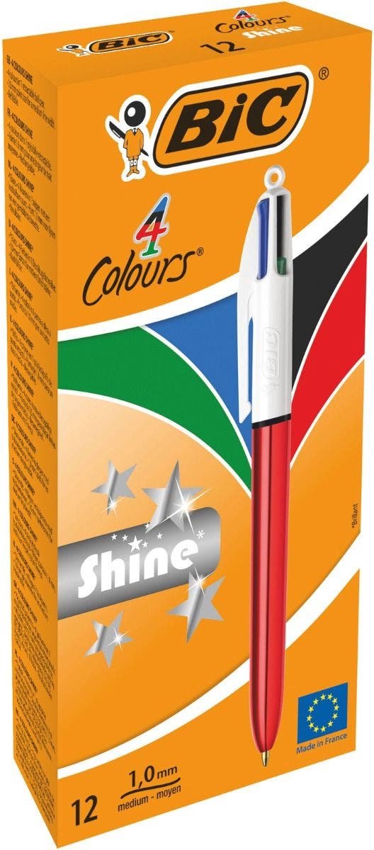 BIC Pen shine silver 12 stuks