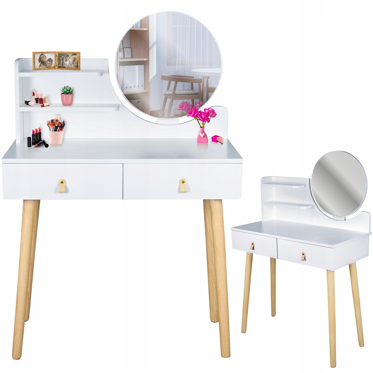 Toaletta met spiegel SCANDI – Scandinavische cosmetica tafel