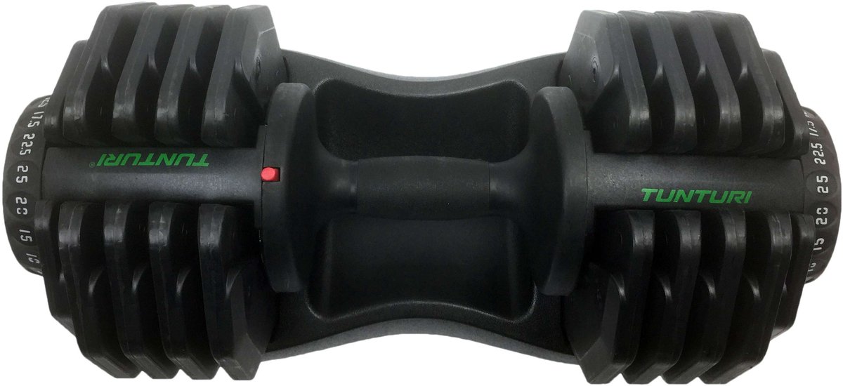 Tunturi Verstelbare Dumbbell - Selector dumbbell - Halterset- Enkele dumbbell - Verstelbaar van 2,5kg tot 25kg - Incl. gratis fitness app – foto 8
